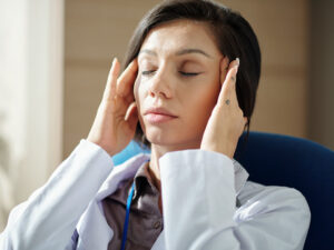 mulher com dor de cabeça